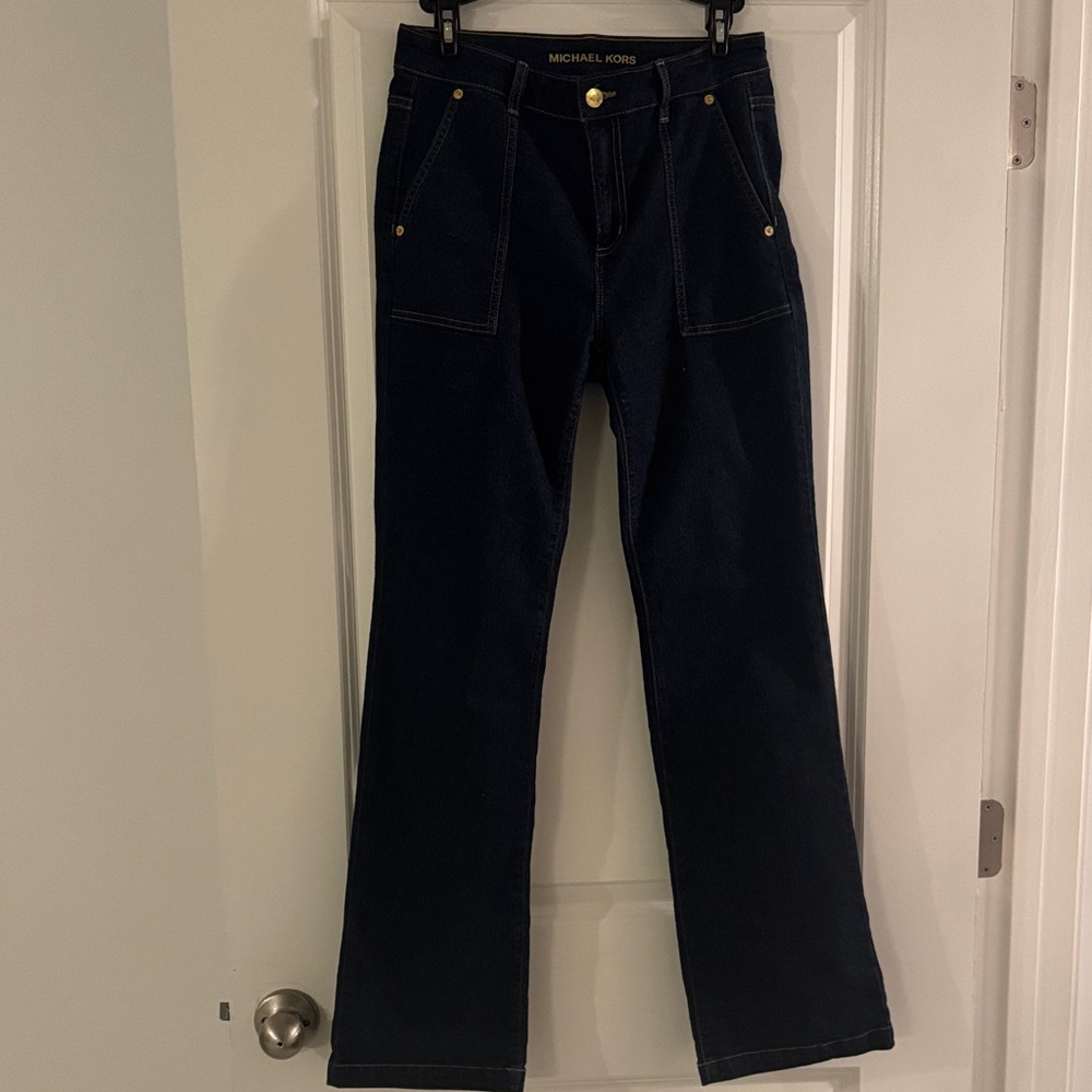 Michael Kors Women's Dark Blue Flare Jeans - Picture 5 of 6